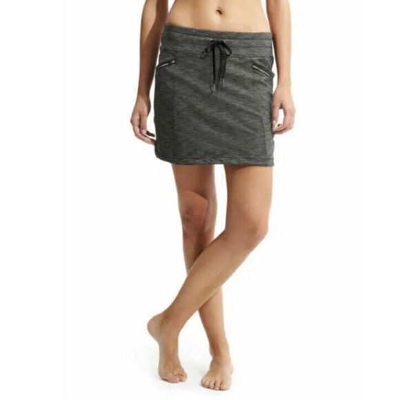 Athleta Dresses & Skirts - Athleta Metro‎ Skort Drawstring Zip Pockets Style 212468 Sz XS Dark Heather Grey